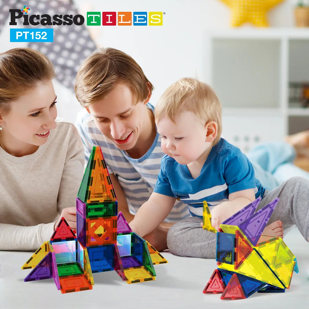 Tactic | PicassoTiles | Block Design and Mirror Building Set | 152 Pieces | 3+ - Kleine Eland