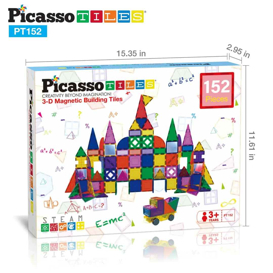 Tactic | PicassoTiles | Block Design and Mirror Building Set | 152 Pieces | 3+ - Kleine Eland