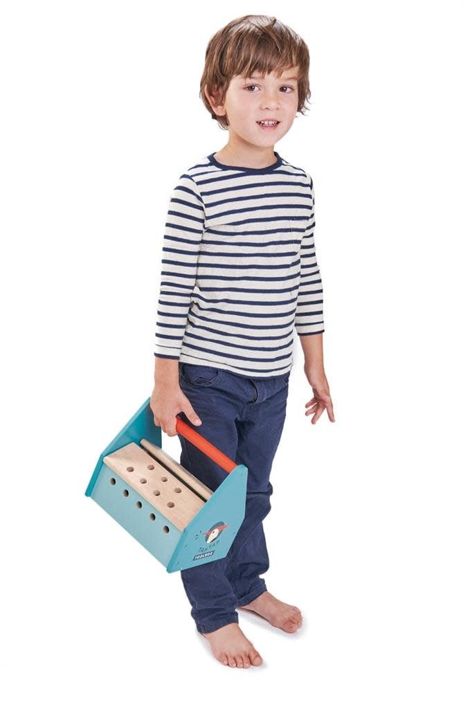 Tender Leaf Toys | Houten Gereedschapskist | 22 delig | 23 x 15 x 20 cm |3+ - Kleine Eland
