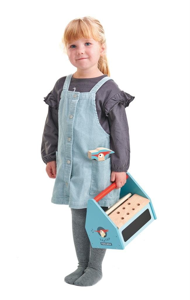 Tender Leaf Toys | Houten Gereedschapskist | 22 delig | 23 x 15 x 20 cm |3+ - Kleine Eland