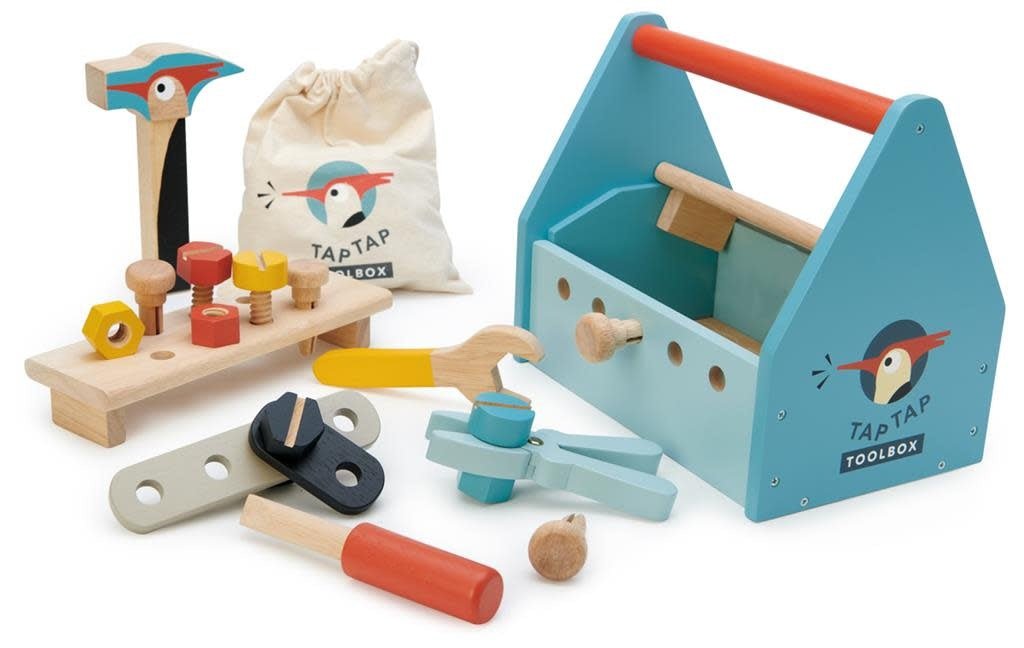 Tender Leaf Toys | Houten Gereedschapskist | 22 delig | 23 x 15 x 20 cm |3+ - Kleine Eland