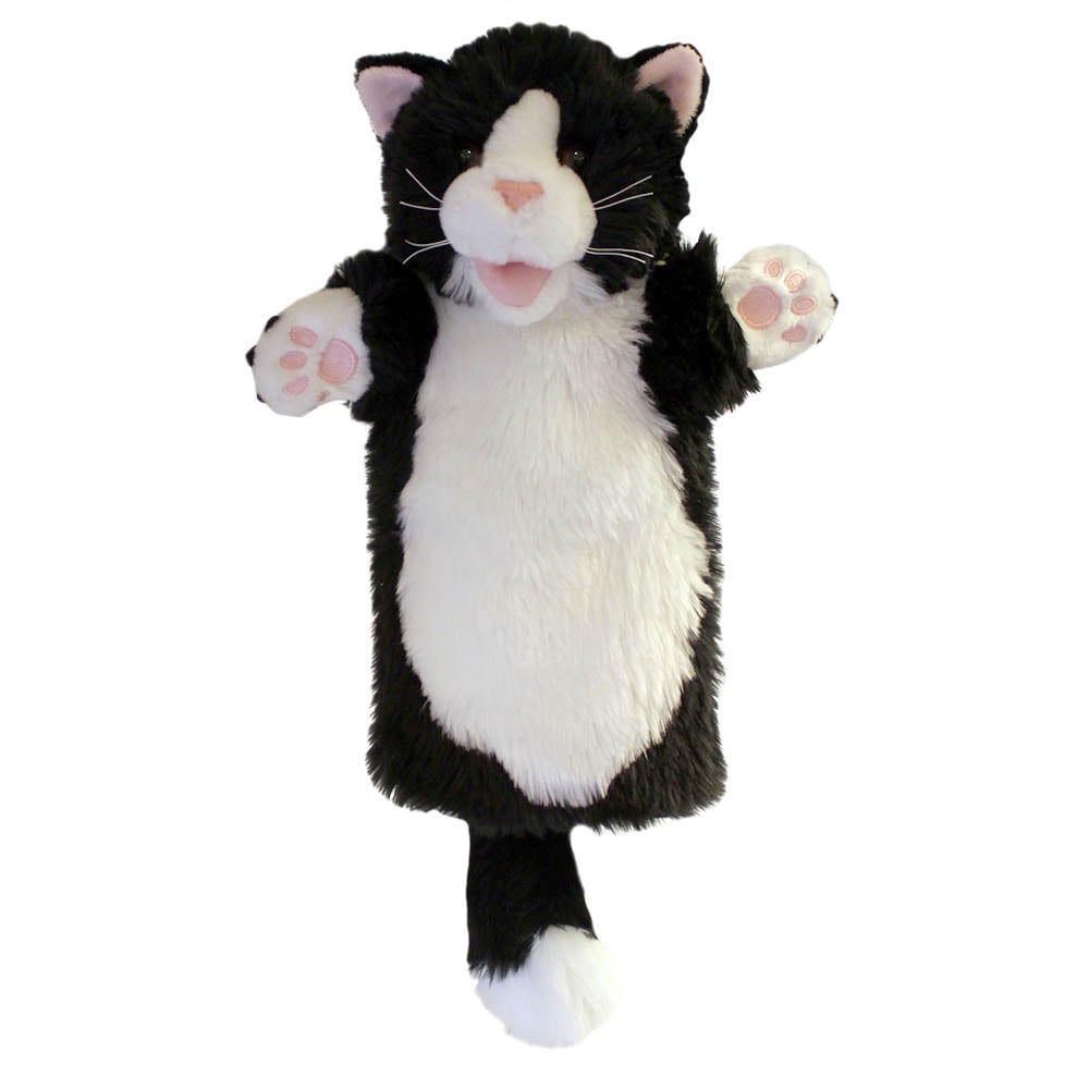 The Puppet Company | Handpop | Long - Sleeved | Black & White Cat | 40 cm - Kleine Eland