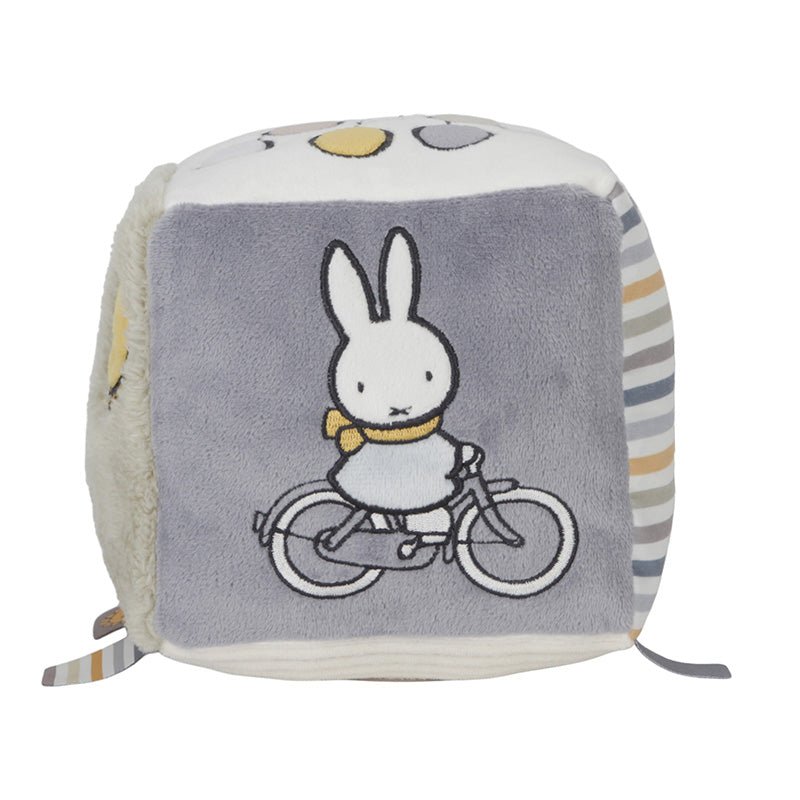 Tiamo | Stoffen Kubus | Activiteitenkubus met rammelaar | Nijntje | Fluffy Green | 14 cm | 0+ - Kleine Eland