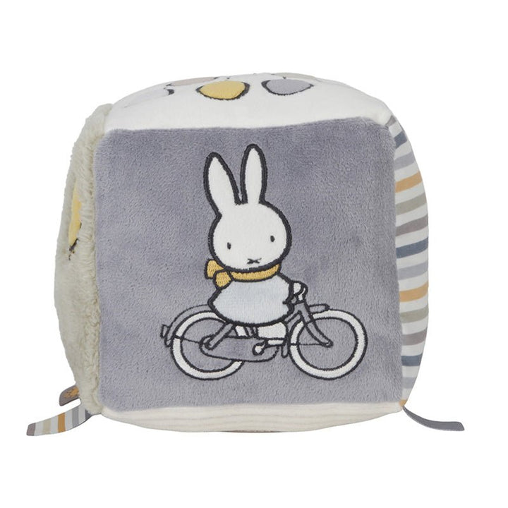 Tiamo | Stoffen Kubus | Activiteitenkubus met rammelaar | Nijntje | Fluffy Green | 14 cm | 0+ - Kleine Eland