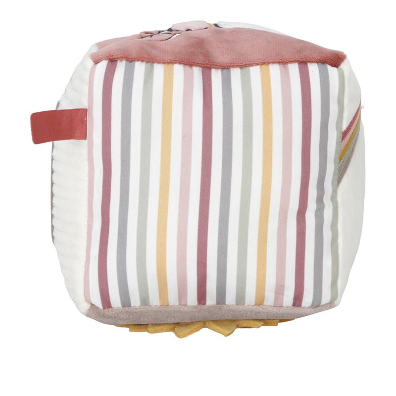 Tiamo | Stoffen Kubus | Activiteitenkubus met rammelaar | Nijntje | Fluffy Pink | 14 cm | 0+ - Kleine Eland