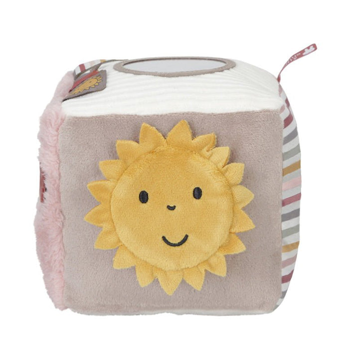 Tiamo | Stoffen Kubus | Activiteitenkubus met rammelaar | Nijntje | Fluffy Pink | 14 cm | 0+ - Kleine Eland