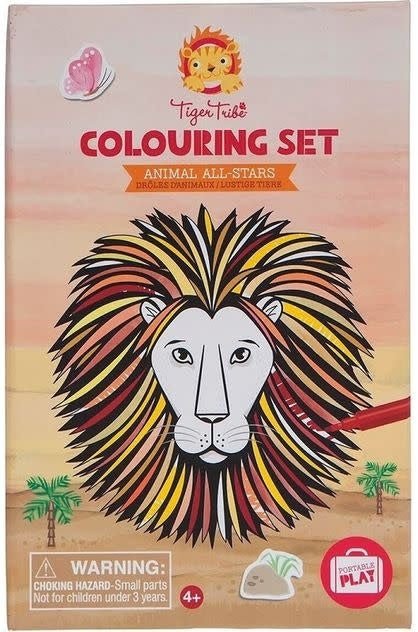 Tiger Tribe | Portable Play | Colouring Set | Animals All - Stars | 3+ - Kleine Eland