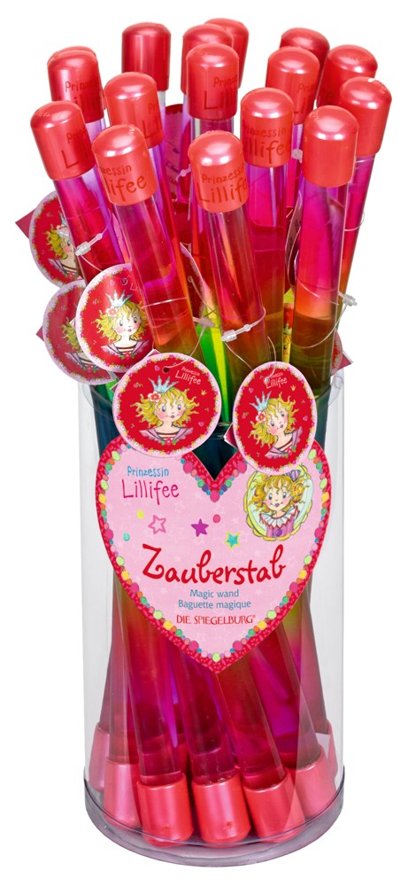 Display of pink Princess Lillifee magic wands