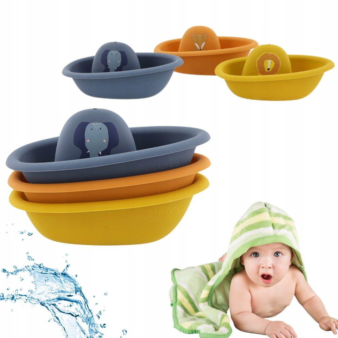 Trixie | Stapelbare badbootjes | 100% siliconen | 3 delig | + 6 maanden - Kleine Eland