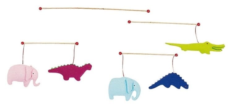 Trousselier Decorative Mobile Krokodil, Dino's en Olifanten 0+ - Kleine Eland