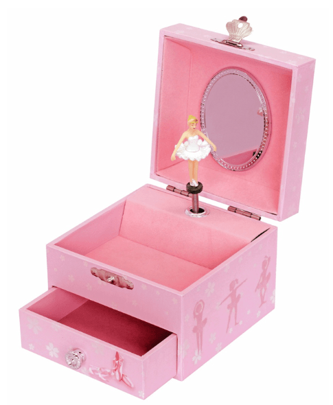 Trousselier | Houten Muziekdoos l Kubus 10,5 x 8,5 cm | Ballerina Shoes | N.Rota | Romeo & Juliet - Kleine Eland