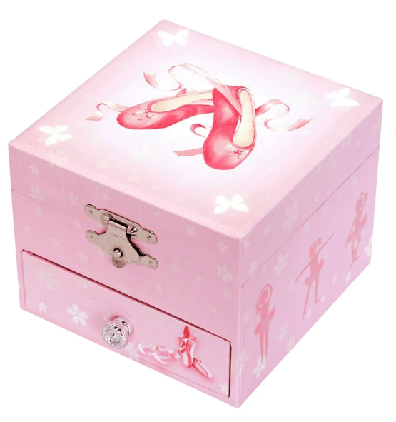 Trousselier | Houten Muziekdoos l Kubus 10,5 x 8,5 cm | Ballerina Shoes | N.Rota | Romeo & Juliet - Kleine Eland