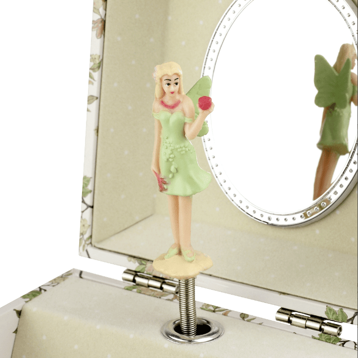 Trousselier | Houten Muziekdoos l Kubus 10,5 x 8,5 cm | Flower Fairies© | Narcisse | Strauss | Blauwe Donau - Kleine Eland