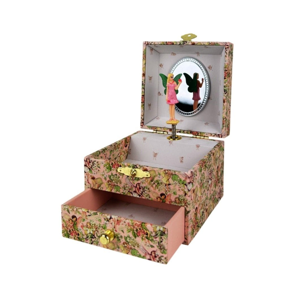 Trousselier | Houten Muziekdoos l Kubus 10,5 x 8,5 cm | Flower Fairies | Vivaldi | Lente - Kleine Eland