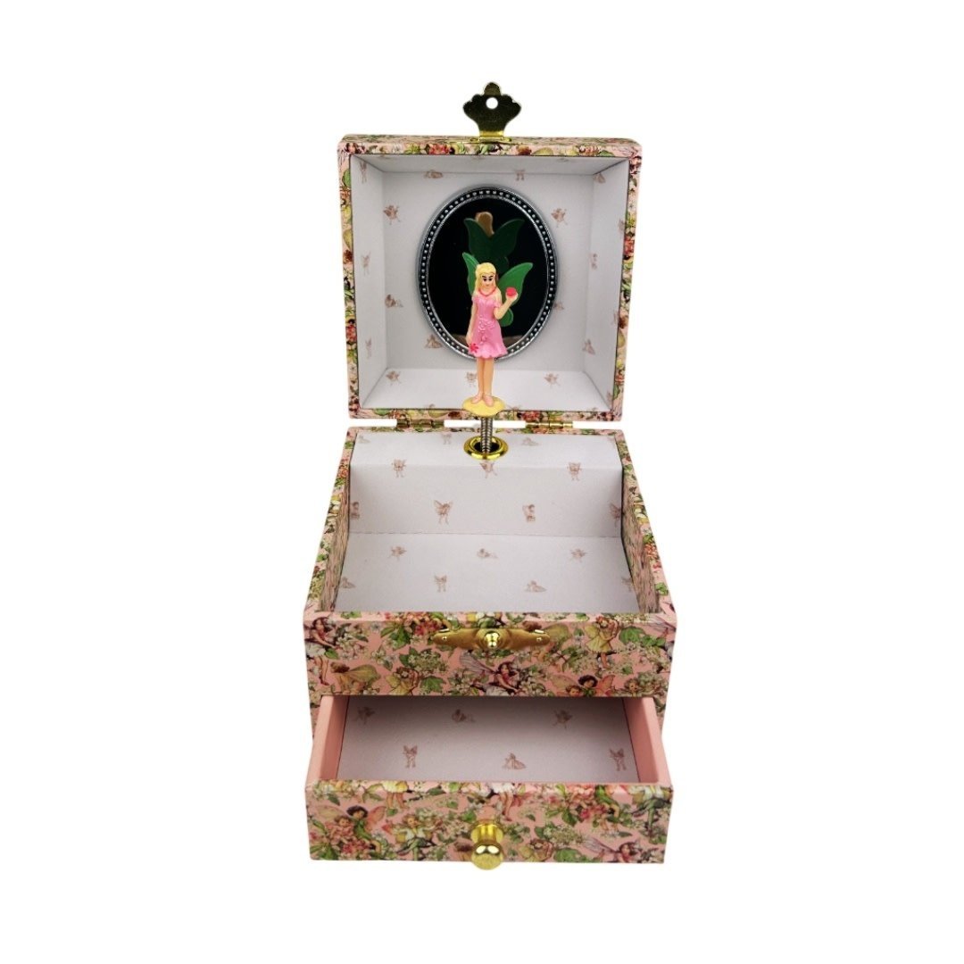 Trousselier | Houten Muziekdoos l Kubus 10,5 x 8,5 cm | Flower Fairies | Vivaldi | Lente - Kleine Eland
