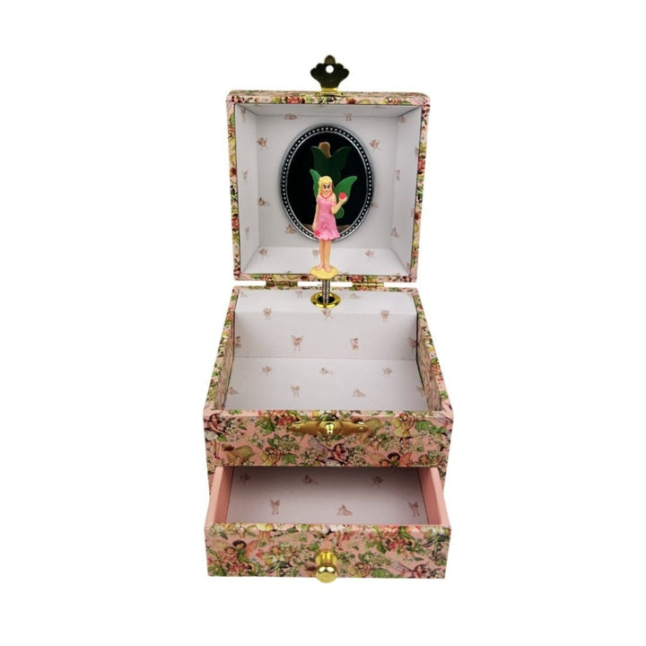 Trousselier | Houten Muziekdoos l Kubus 10,5 x 8,5 cm | Flower Fairies | Vivaldi | Lente - Kleine Eland