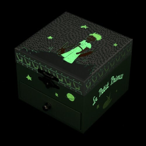 Trousselier | Houten Muziekdoos l Kubus 10,5 x 8,5 cm | Little Prince | Garden | Y.Tirsen | la valse d'Amelie Poulain - Kleine Eland