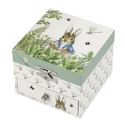 Trousselier | Houten Muziekdoos l Kubus 10,5 x 8,5 cm | Peter Rabbit© Libelle | Mozart | Lullaby - Kleine Eland