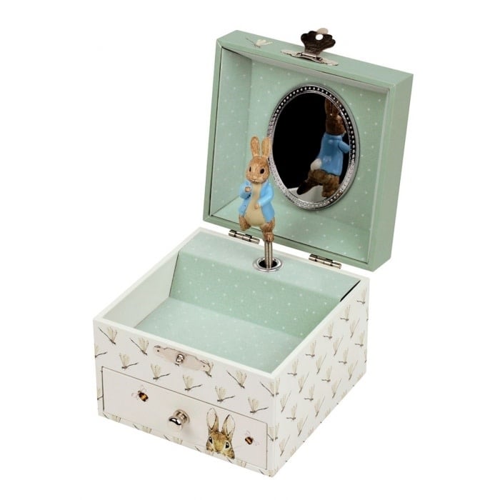 Trousselier | Houten Muziekdoos l Kubus 10,5 x 8,5 cm | Peter Rabbit© Libelle | Mozart | Lullaby - Kleine Eland