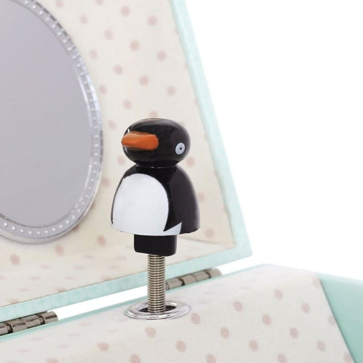 Trousselier | Houten Muziekdoos l Kubus 10,5 x 8,5 cm | Pinguin | Mozart&
