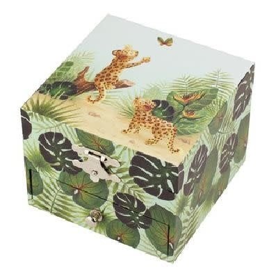 Trousselier | Houten Muziekdoos l Kubus 10,5 x 8,5 cm | Savanne | Tchaikovsky | the Sleeping Beauty - Kleine Eland
