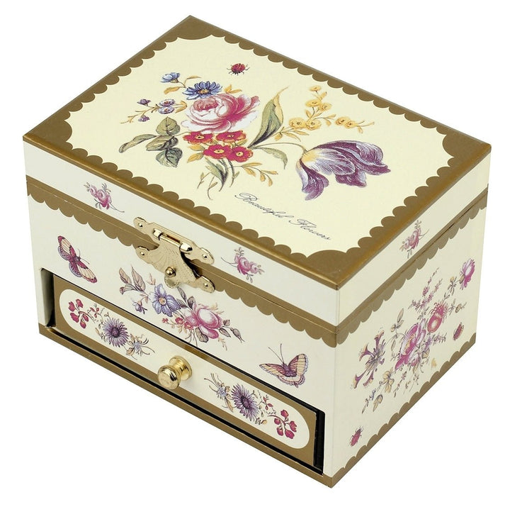 Trousselier Muziekdoos Botanical Geel met Lade | Romeo &amp; Juliet - Kleine Eland