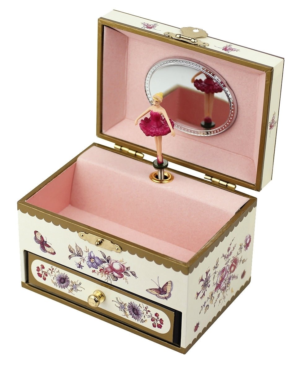 Trousselier Muziekdoos Botanical Geel met Lade | Romeo & Juliet - Kleine Eland