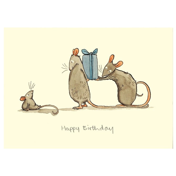 Two Bad Mice | Anita Jeram | Happy Birthday | Baby Mouse Card - Kleine Eland