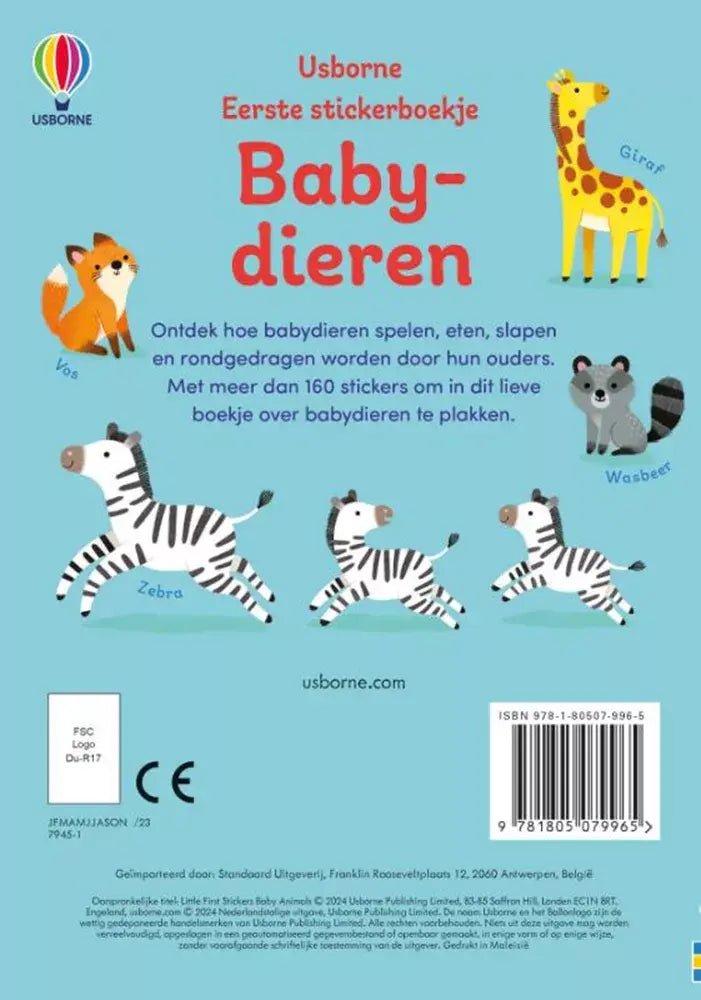 Usborne | Eerste stickerboekje | Babydieren | 3+ - Kleine Eland