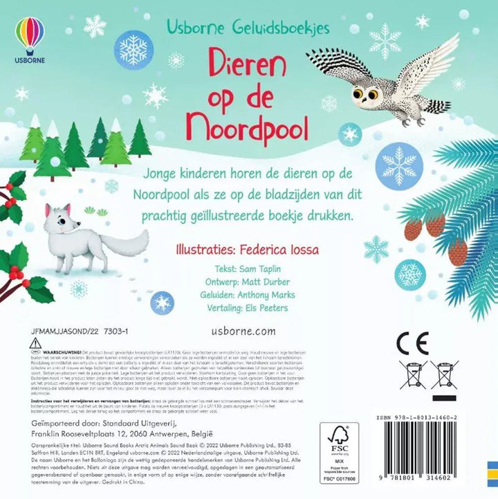 Usborne | Geluidenboek | Dieren op de Noordpool | 3+ - Kleine Eland