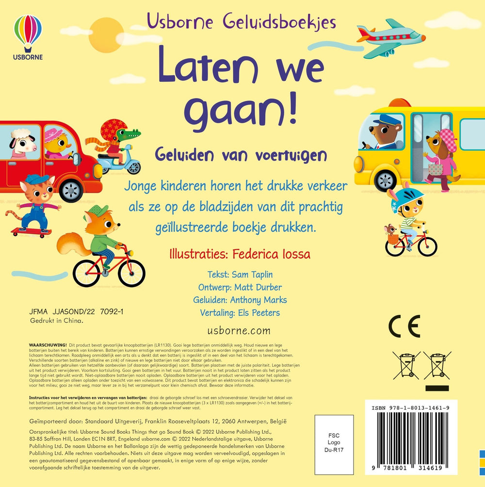 Usborne | Geluidenboek | Laten we gaan! | 0+ - Kleine Eland