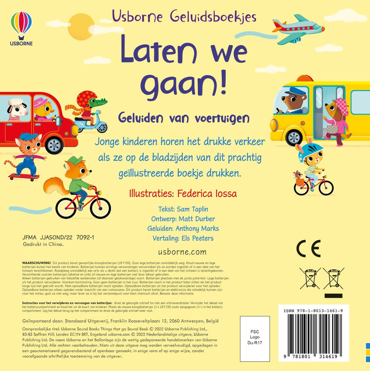 Usborne | Geluidenboek | Laten we gaan! | 0+ - Kleine Eland