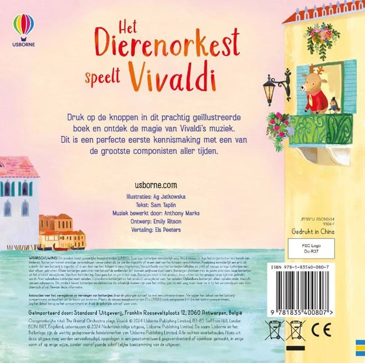 Usborne | Geluidenboek met Muziek | Het Dierenorkest speelt Vivaldi | 2+ - Kleine Eland