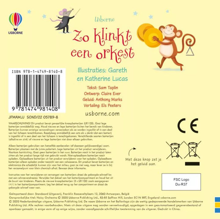 Usborne | Geluidenboek met Muziek | Zo klinkt een Orkest | 1+ - Kleine Eland