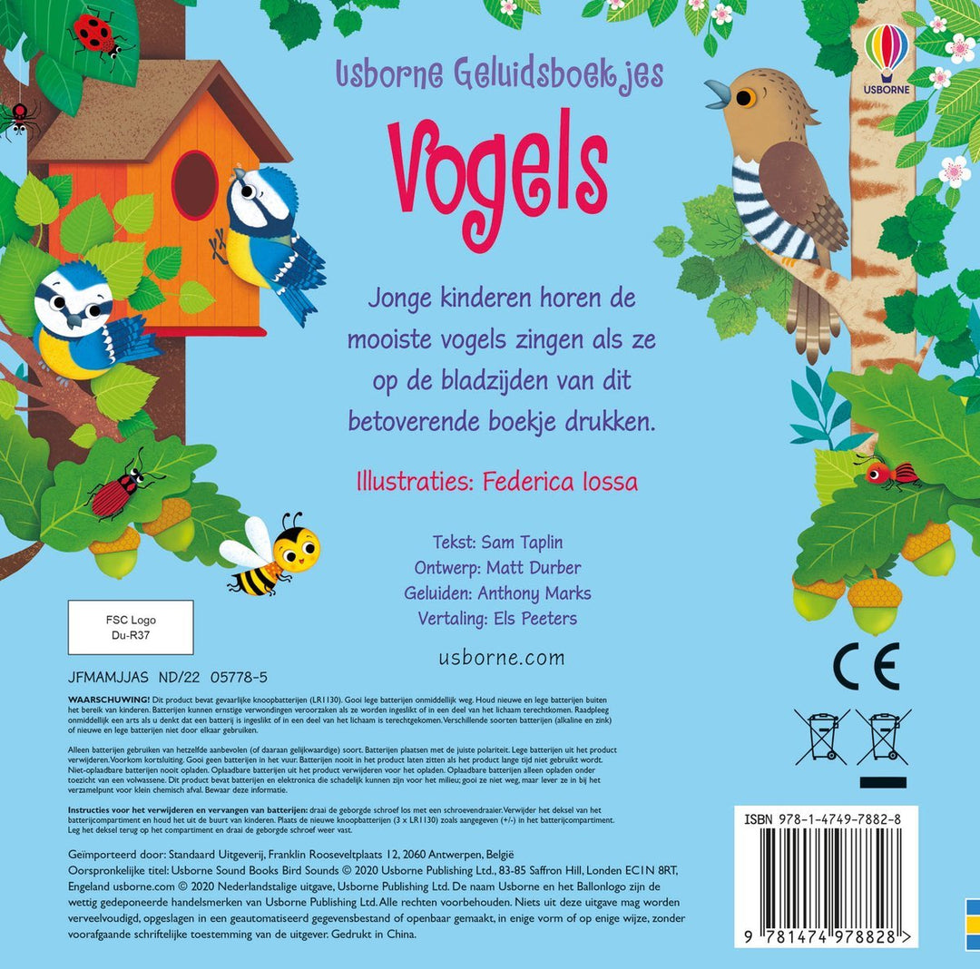 Usborne | Geluidenboek | Vogels | 1+ - Kleine Eland
