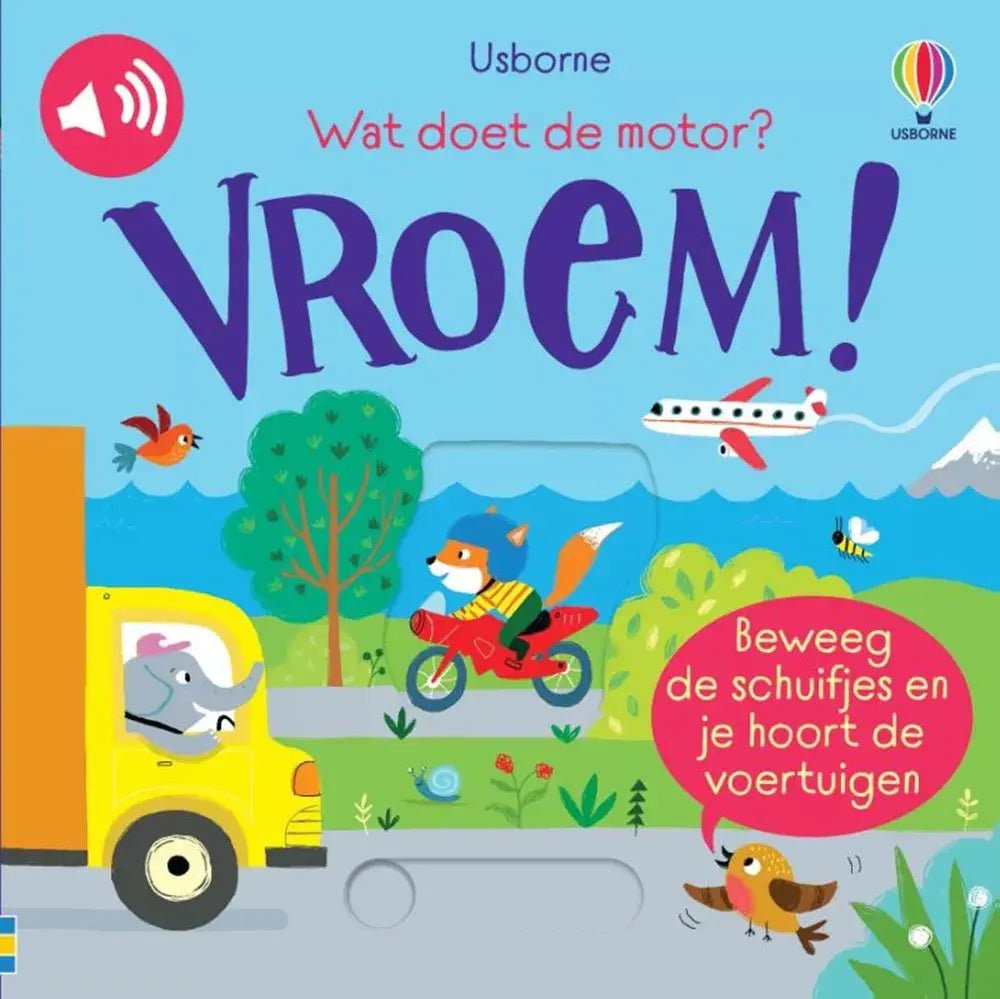 Usborne | Geluidenboek | Wat doet de Motor? Vroem! | 1+ - Kleine Eland