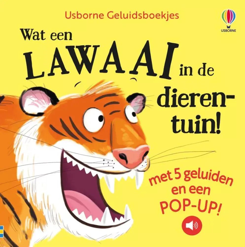 Usborne | Geluidenboek | Wat een lawaai in de Dierentuin! | 1+ - Kleine Eland