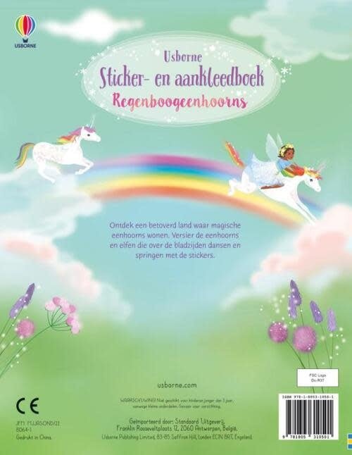 Usborne Stickerboek | Regenboogeenhoorns | 5+ - Kleine Eland