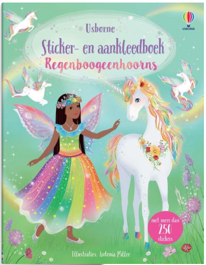 Usborne Stickerboek | Regenboogeenhoorns | 5+ - Kleine Eland
