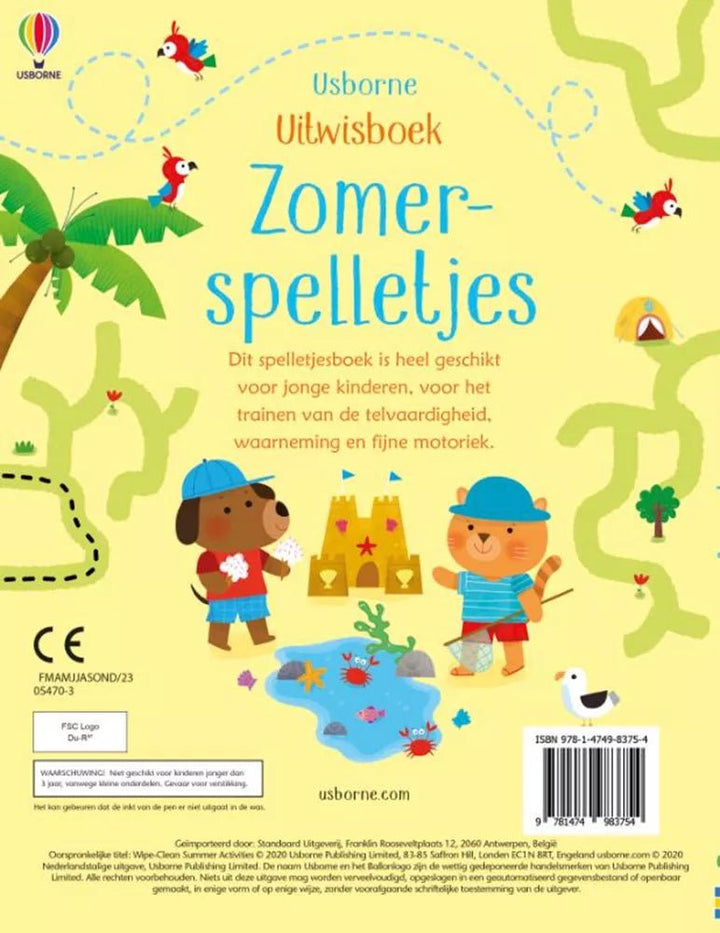Usborne | Uitwisboek | Zomerspelletjes | 3+ - Kleine Eland