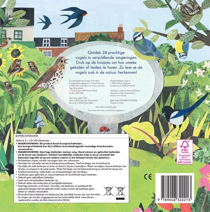 Veltman | Geluidenboek | 24 unieke vogelgeluiden &amp; liedjes | 3+ - Kleine Eland