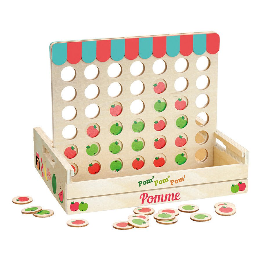 Vilac | 4 op een Rij | Pom om pom Appel | design by Ingela P.Arrhenius | 5+ - Kleine Eland