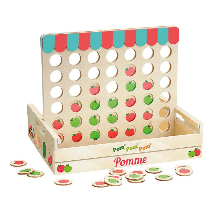 Vilac | 4 op een Rij | Pom om pom Appel | design by Ingela P.Arrhenius | 5+ - Kleine Eland