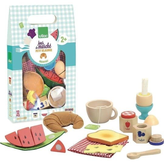 Vilac | Houten Ontbijtset | 12 delig | 2+ - Kleine Eland