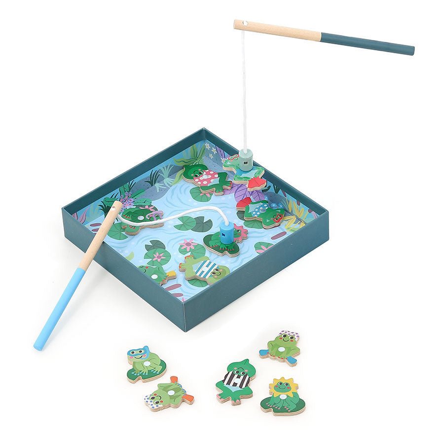 Vilac | Magnetisch Houten Visspel | Hengelspel | De Kikkers | 2+ - Kleine Eland