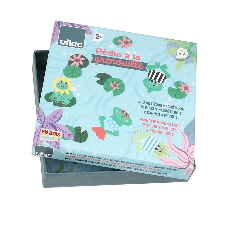 Vilac | Magnetisch Houten Visspel | Hengelspel | De Kikkers | 2+ - Kleine Eland