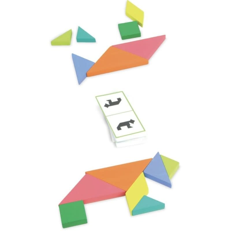 Vilac | Tangram Battle | Houten Tangram | Spelvariant | 5+ - Kleine Eland