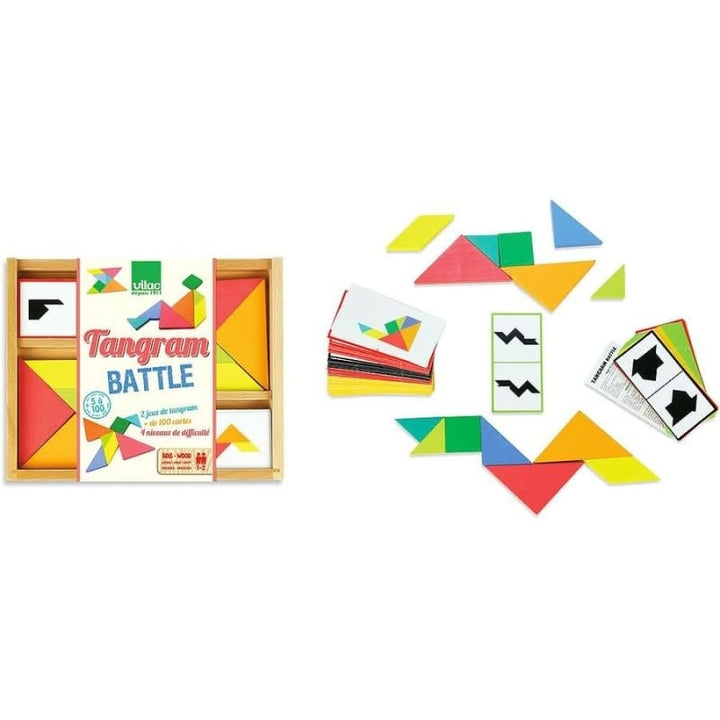 Vilac | Tangram Battle | Houten Tangram | Spelvariant | 5+ - Kleine Eland