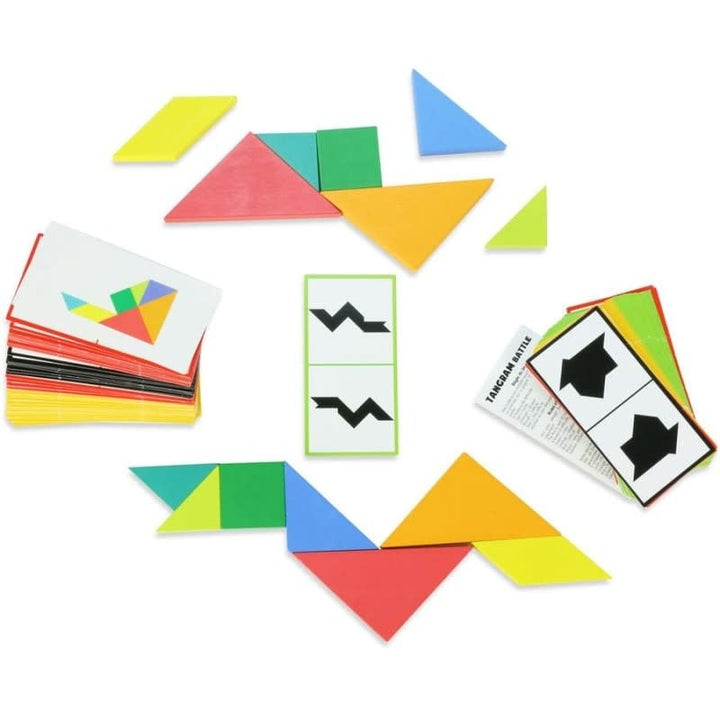 Vilac | Tangram Battle | Houten Tangram | Spelvariant | 5+ - Kleine Eland