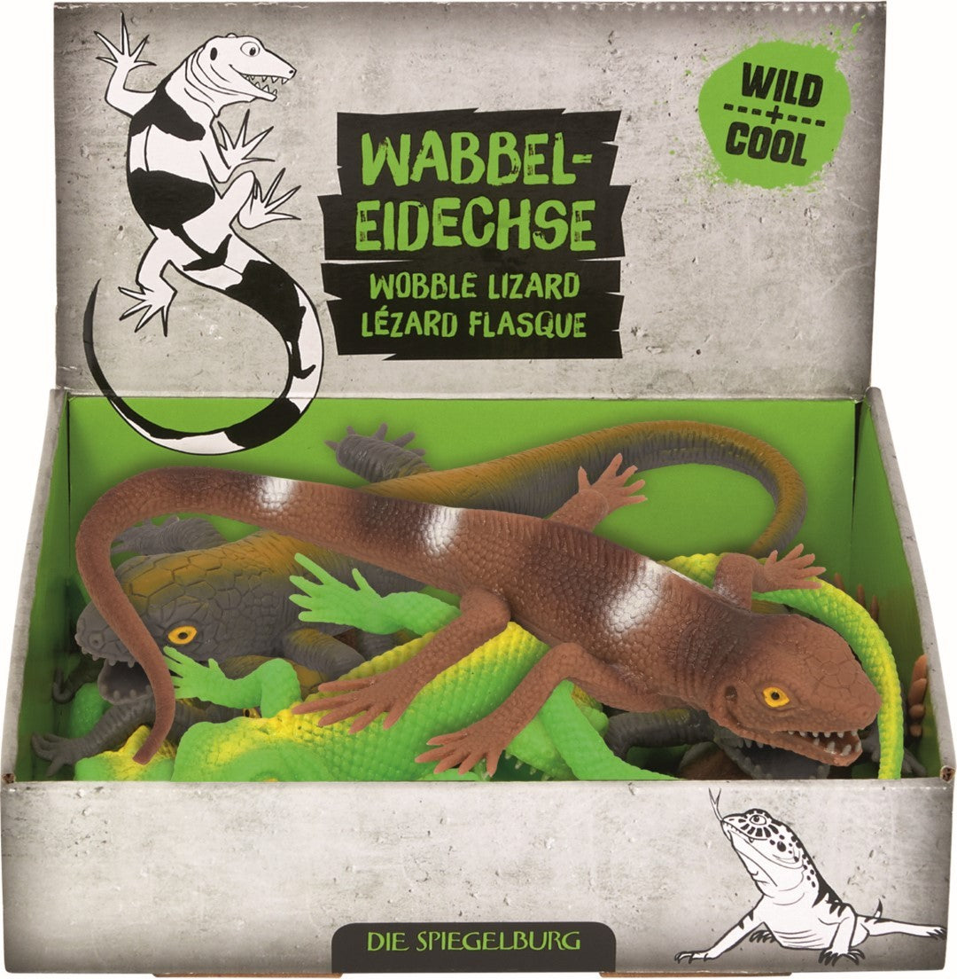 Wild + Cool-display met drie wiebelhagedissen